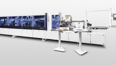 Edge banding machines EDGETEQ S-500 Optimat and profiLine