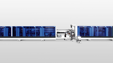 Shaped part throughfeed machines EDGETEQ S-810/CF: Rapid processing of large quantities